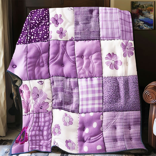 Purple Flower Patchwork WP2412008CL Quilt