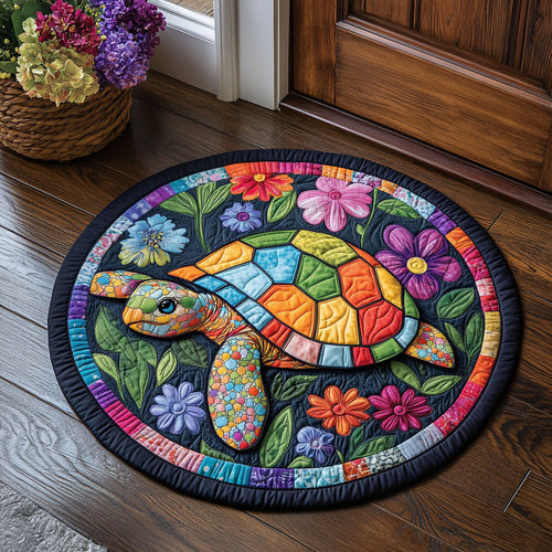Turtle Bloom CM2905020CL Quilted Round Mat
