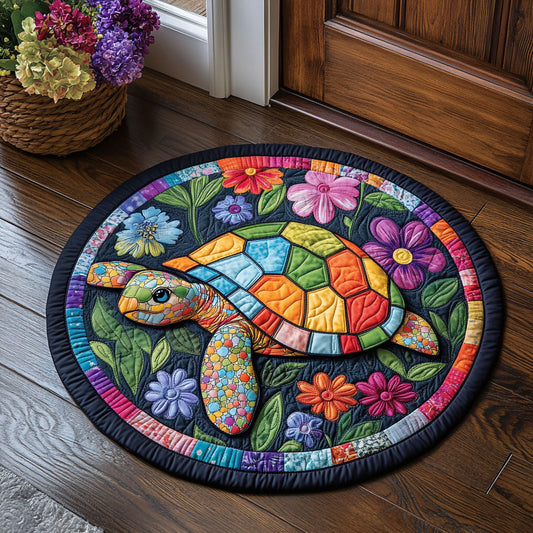 Turtle Bloom CM2905020CL Quilted Round Mat
