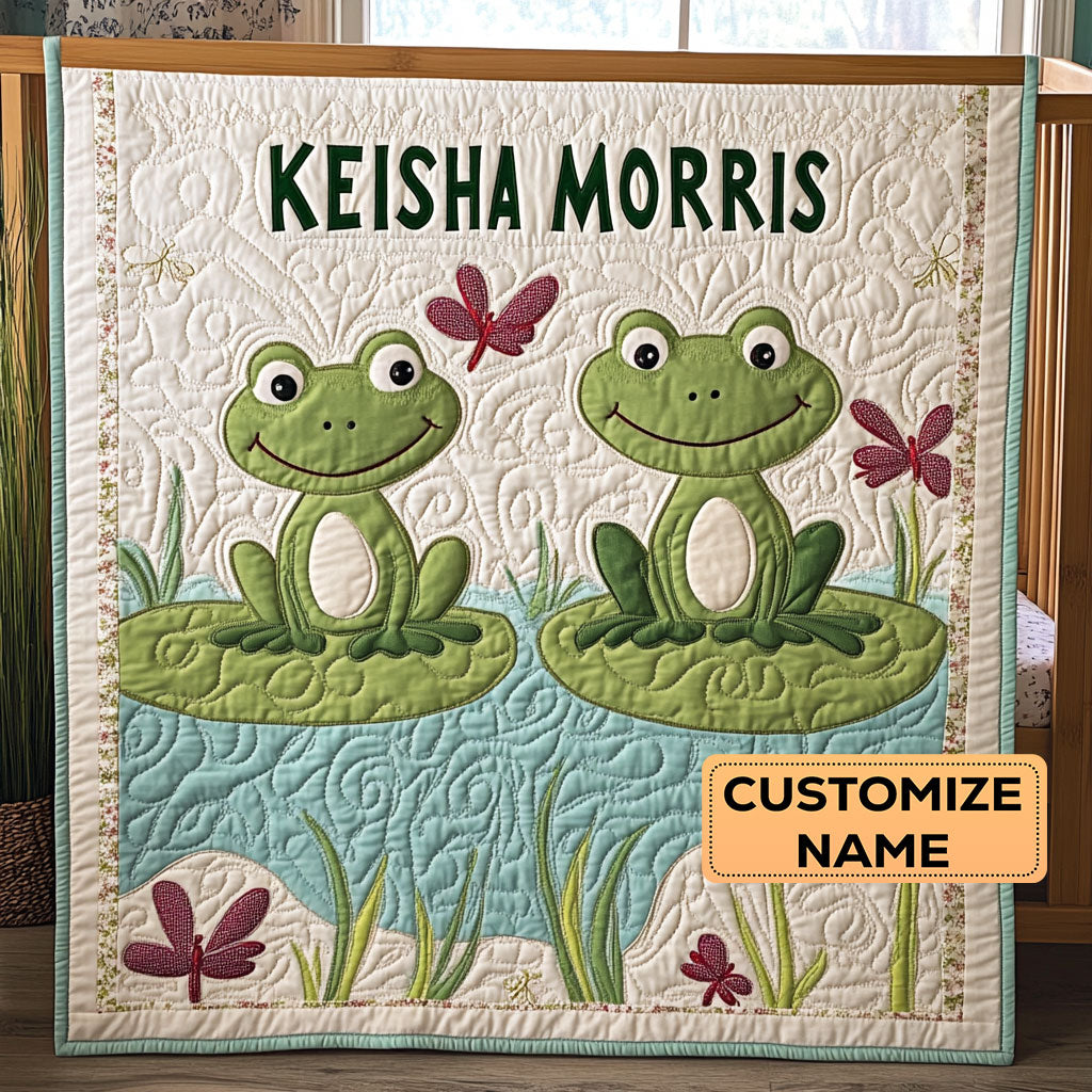 Lily Pad Buddies CP2507046CL Personalized Baby Quilt