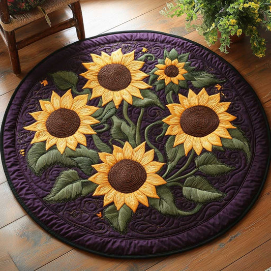Radiant Sunflower WN1903109CL Quilted Round Mat