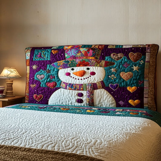 Joyful Snowman WN3112028CL Quilted Headboard Slipcover