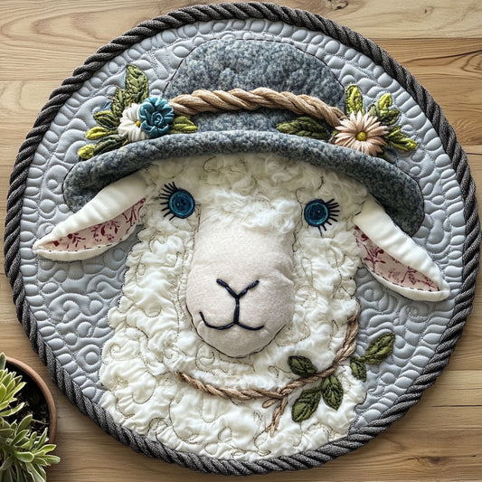 Fluffy Sheep CW0206018CL Quilted Round Mat
