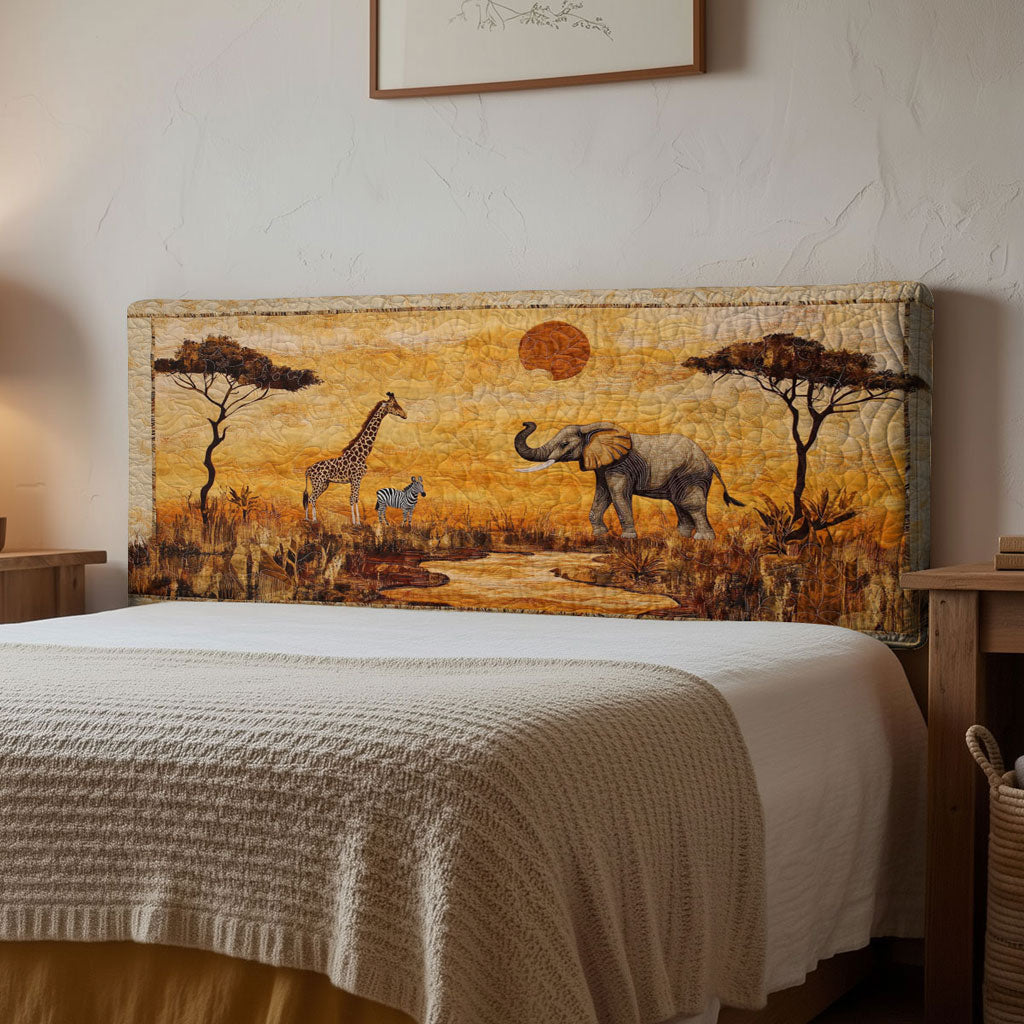 African Wild Harmony WN1112128CL Quilted Headboard Slipcover