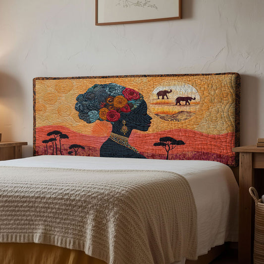 Tribal African Woman WN2012089CL Quilted Headboard Slipcover