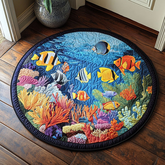 Marine Life CW1207025CL Quilted Round Mat
