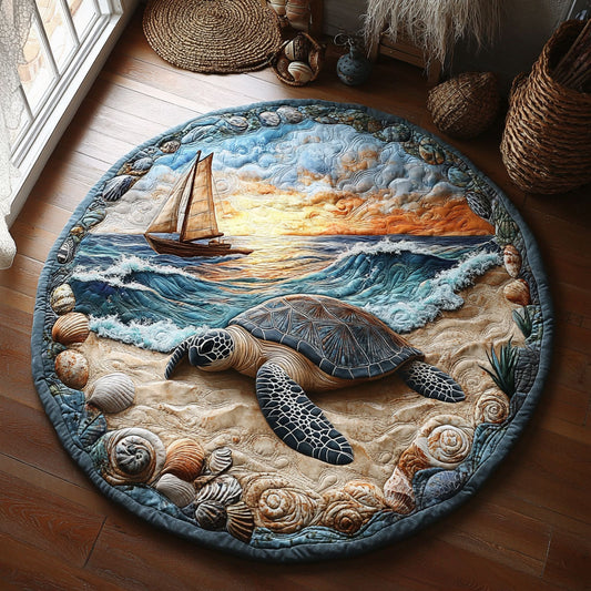 Coastal Journey WY0905021CL Quilted Round Mat