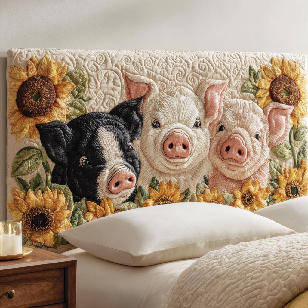 Small Sun Pigs XR1812004CL Quilted Headboard Slipcover