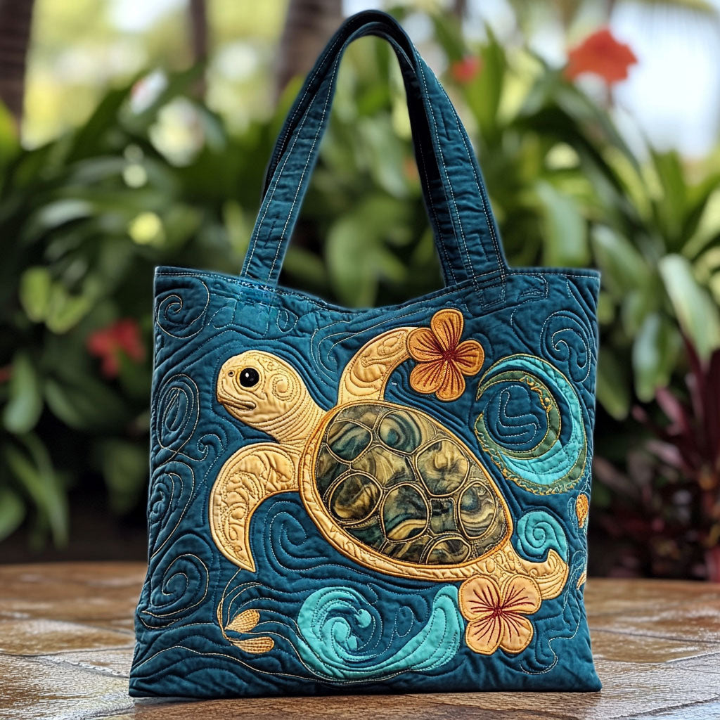 Ocean Garden Turtle WN3009041CL Quilted Tote Bag