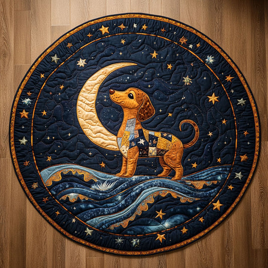Dreaming Dachshund WN0807037CL Quilted Round Mat