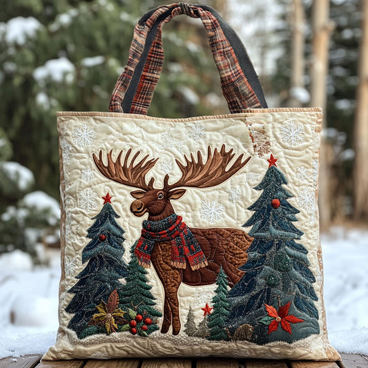 Holiday Moose WN2609027CL Quilted Tote Bag