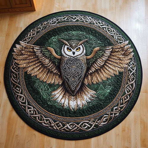 Dark Forest Owl WN1311029CL Quilted Round Mat