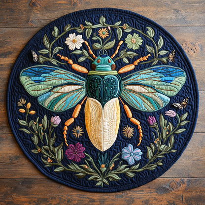 Beautiful Beetle CQ0306046CL Quilted Round Mat
