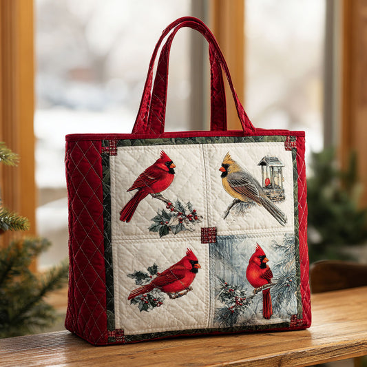 Snow Cardinal CW0711018CL Quilted Tote Bag