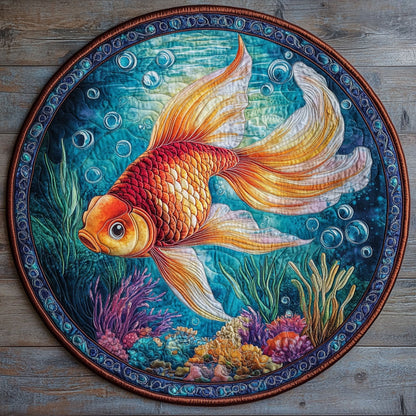 Gold Fish CW2207015CL Quilted Round Mat