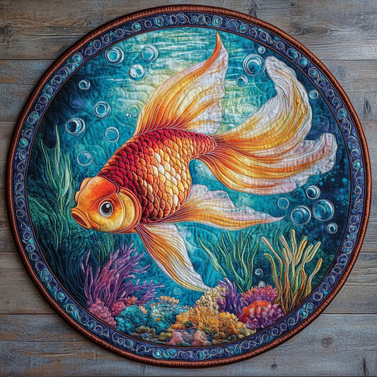 Gold Fish CW2207015CL Quilted Round Mat