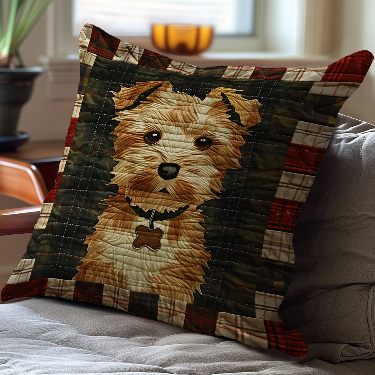 Cute Terrier Dog WJ1810034CL Quilt Pillow Case