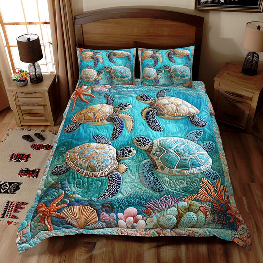 Turtle Under Sea WX1212098CL Duvet Cover Set