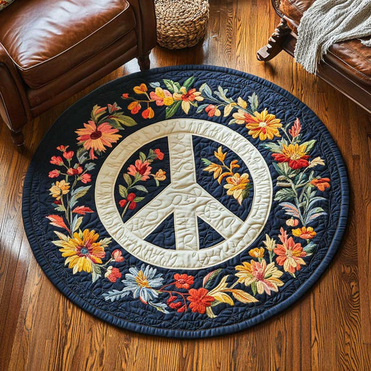 Blooming Peace WN1803081CL Quilted Round Mat