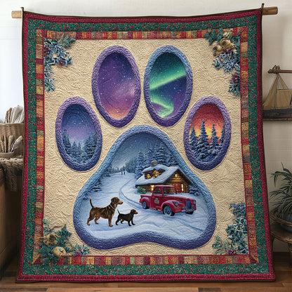 Snowy Trail Dachshund Paw WN0611097CL Quilt