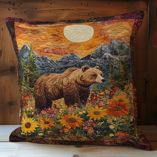 Bear In Sunset Highland WY1102012CL Quilt Pillow Case