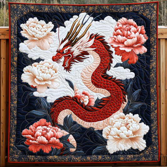 Crimson Peony Dragon CW2107008CL Quilt