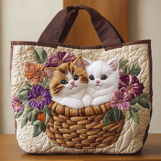 Purrfect Bloom CP2509023CL Quilted Tote Bag