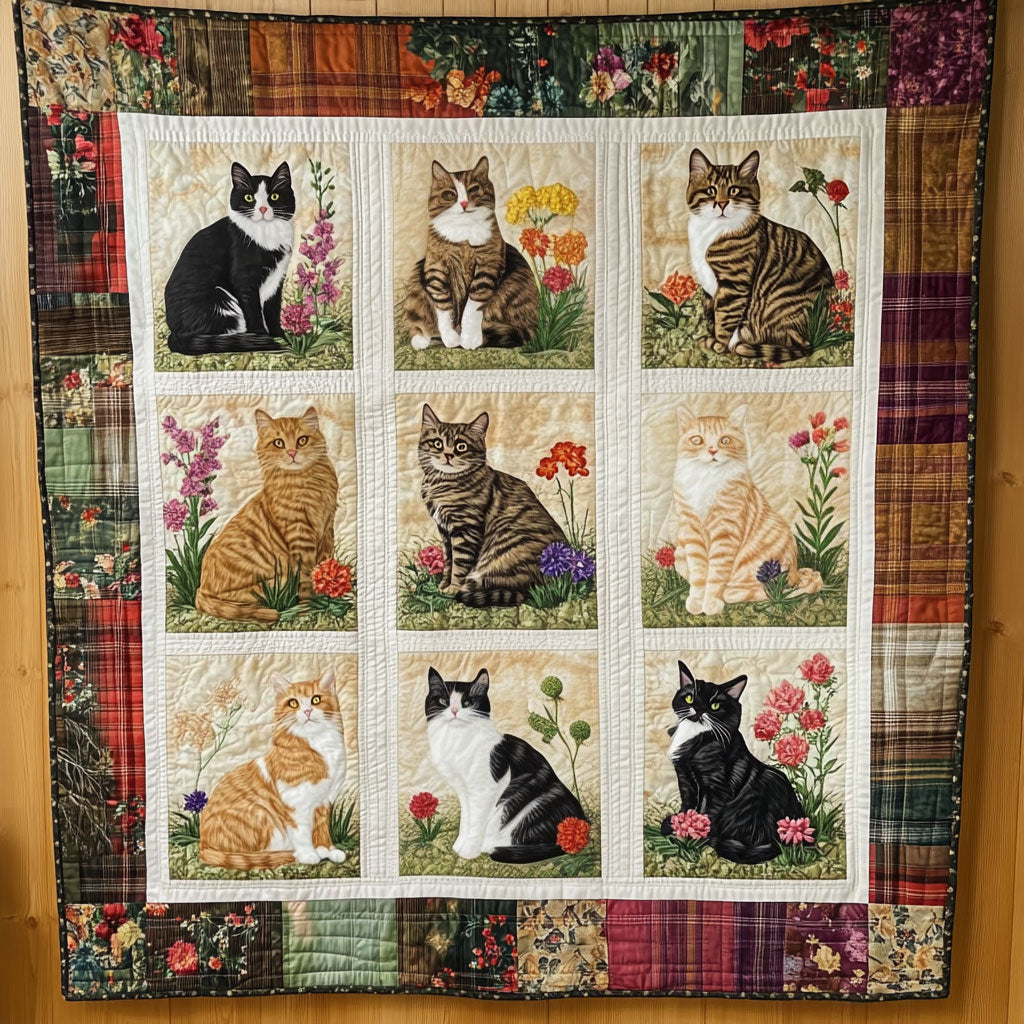 Garden Whisper Cat WN0611050CL Quilt