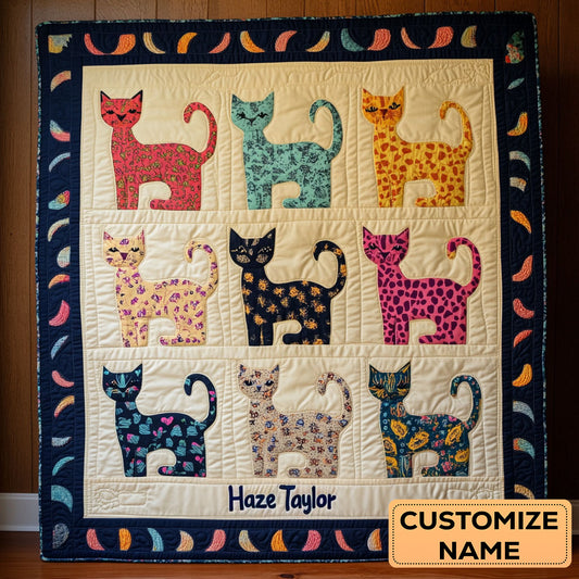 Dreamy Cats WN2407026CL Personalized Baby Quilt
