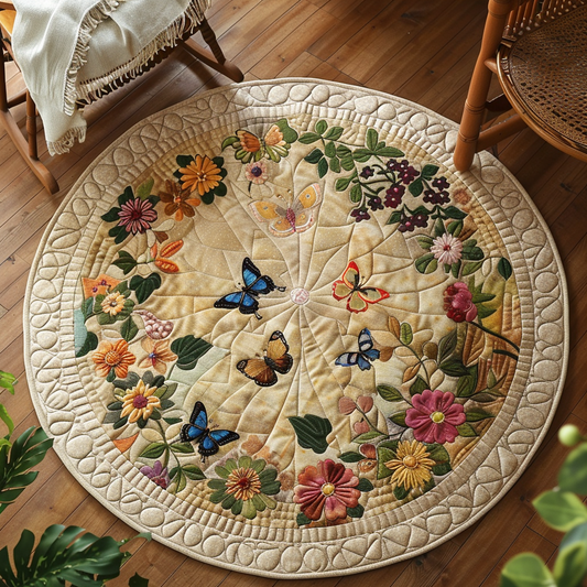 Elegant Butterflies XR2003001CL Quilted Round Mat