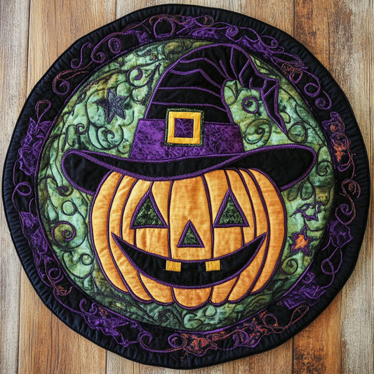 Autumn Pumpkin WN1808049CL Quilted Round Mat