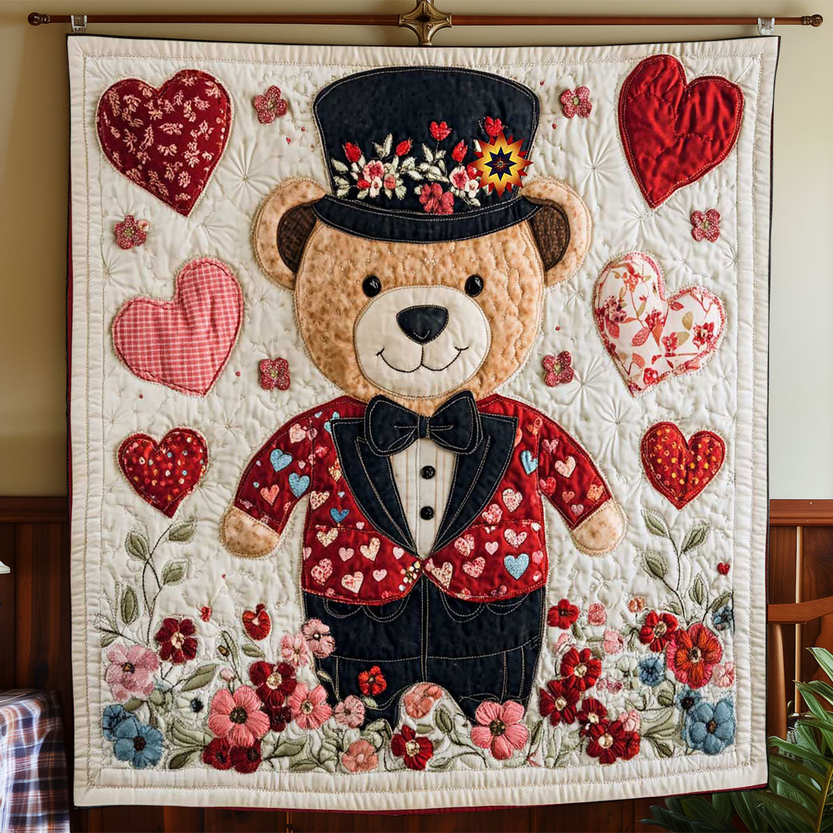 Gentleman Valentine Teddy WP1612005CL Quilt