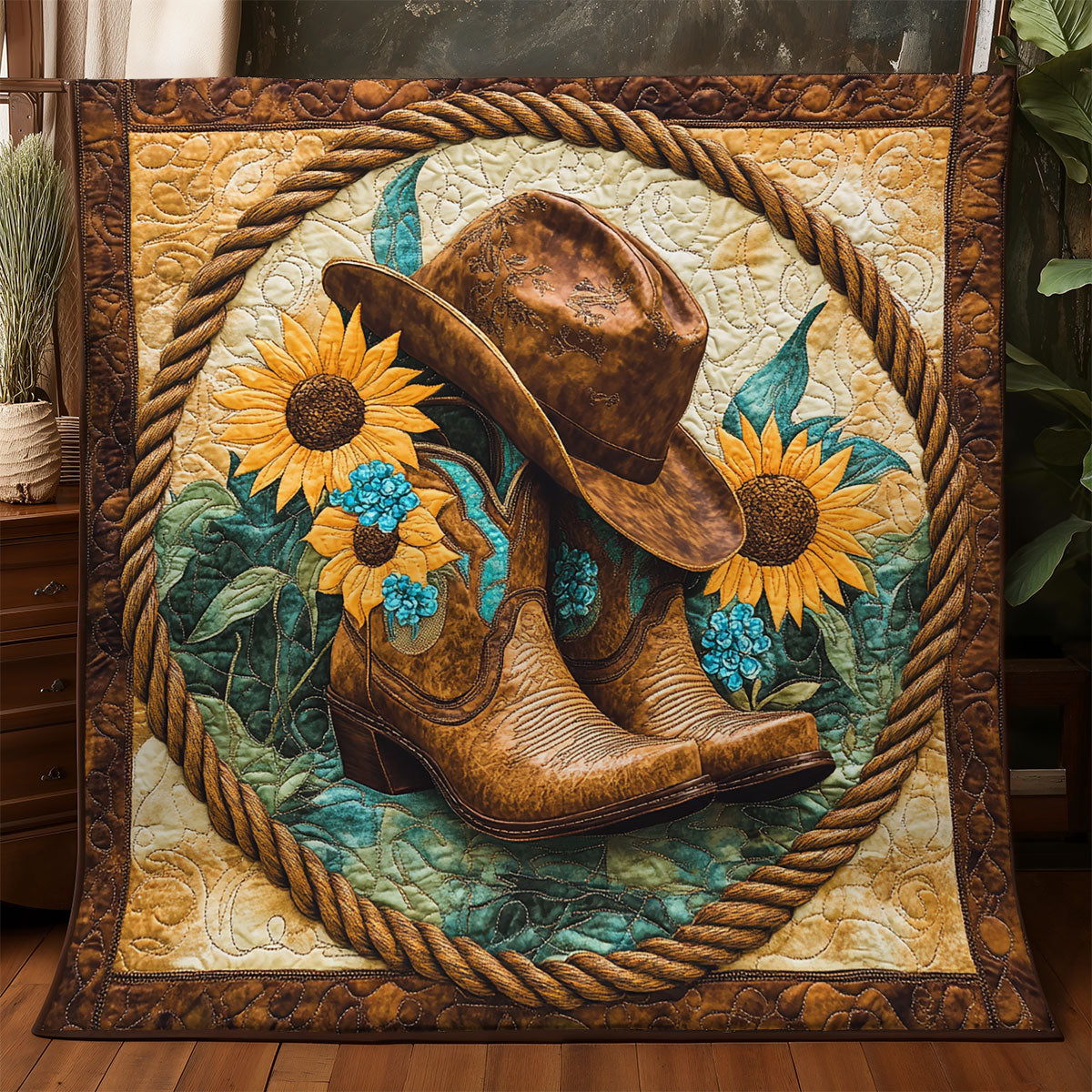 Cowboy Sunflower WX1306009CL Quilt
