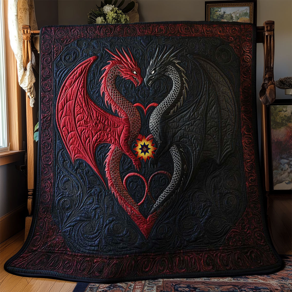 Crimson And Shadow Dragons WN1812031CL Quilt