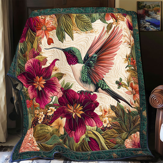 Beautiful Hummingbird In Garden WY2301043CL Quilt