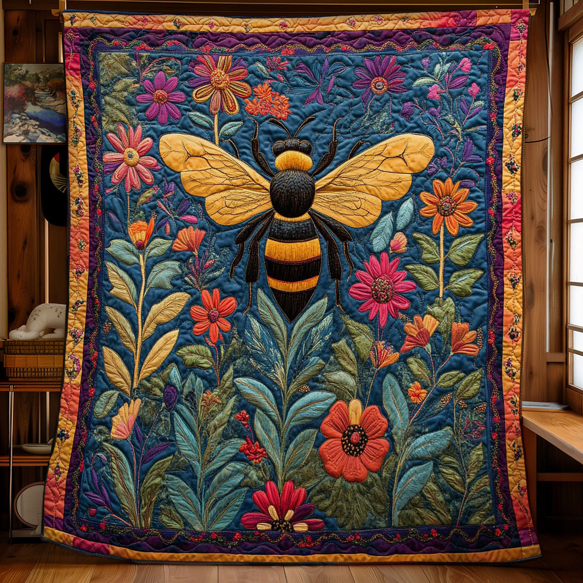 Bee And Flower WY2103005CL Quilt