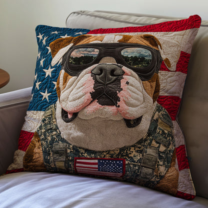 Military Bulldog WX2312126CL Quilt Pillow Case