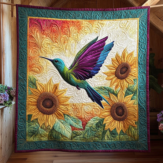 Hummingbird Sunflower Flight DH1609020CL Quilt