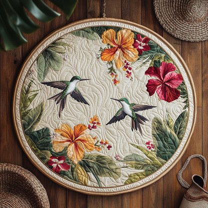 Hibiscus Flight WY3006097CL Quilted Round Mat