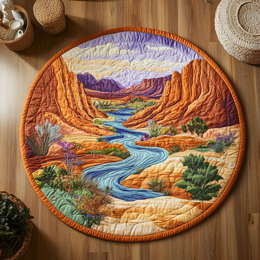 Desert River Flow WY3006051CL Quilted Round Mat
