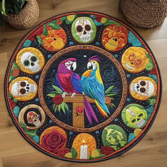 Festival Parrot WN2108039CL Quilted Round Mat