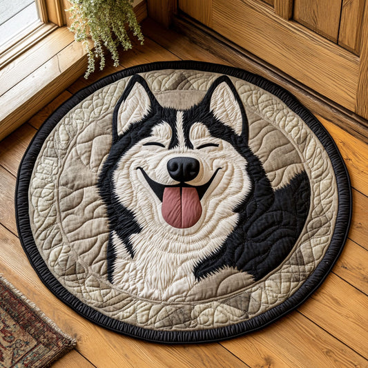 Cheerful Husky CP0407060CL Quilted Round Mat