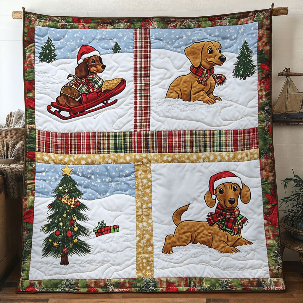 Sleigh Bells Dachshund WN1211095CL Quilt