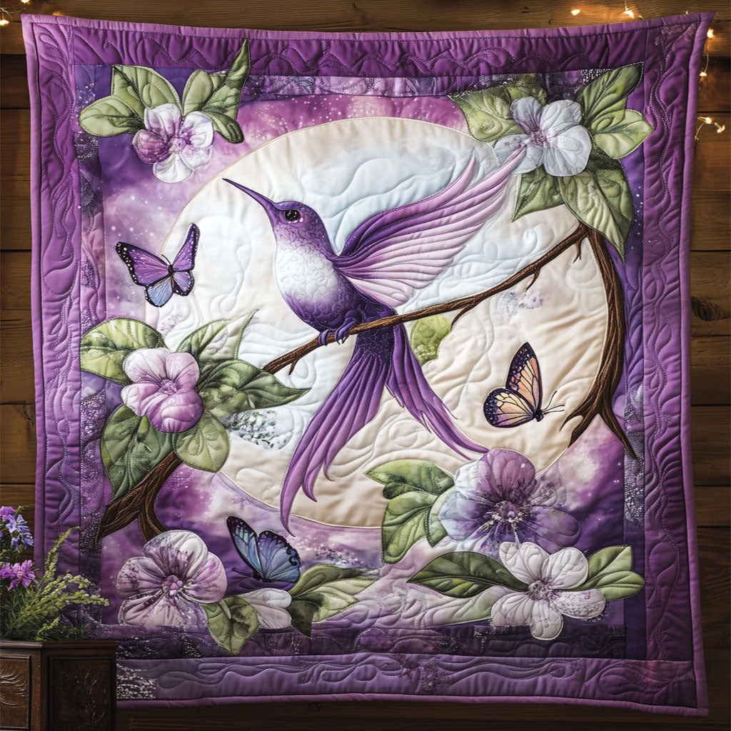 Purple Hummingbird WJ1801019CL Quilt