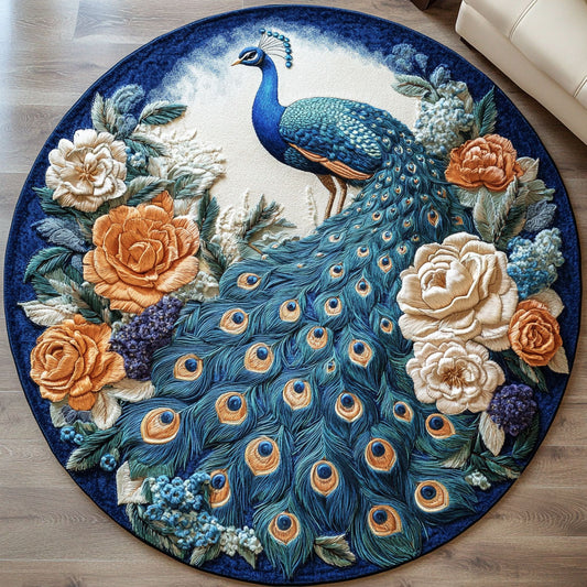 Majestic Peacock WX2003134CL Quilted Round Mat