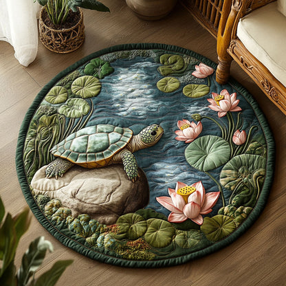 Deep Teal Comfort CM3004045CL Quilted Round Mat