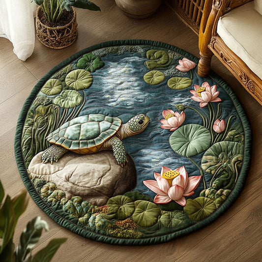 Deep Teal Comfort CM3004045CL Quilted Round Mat