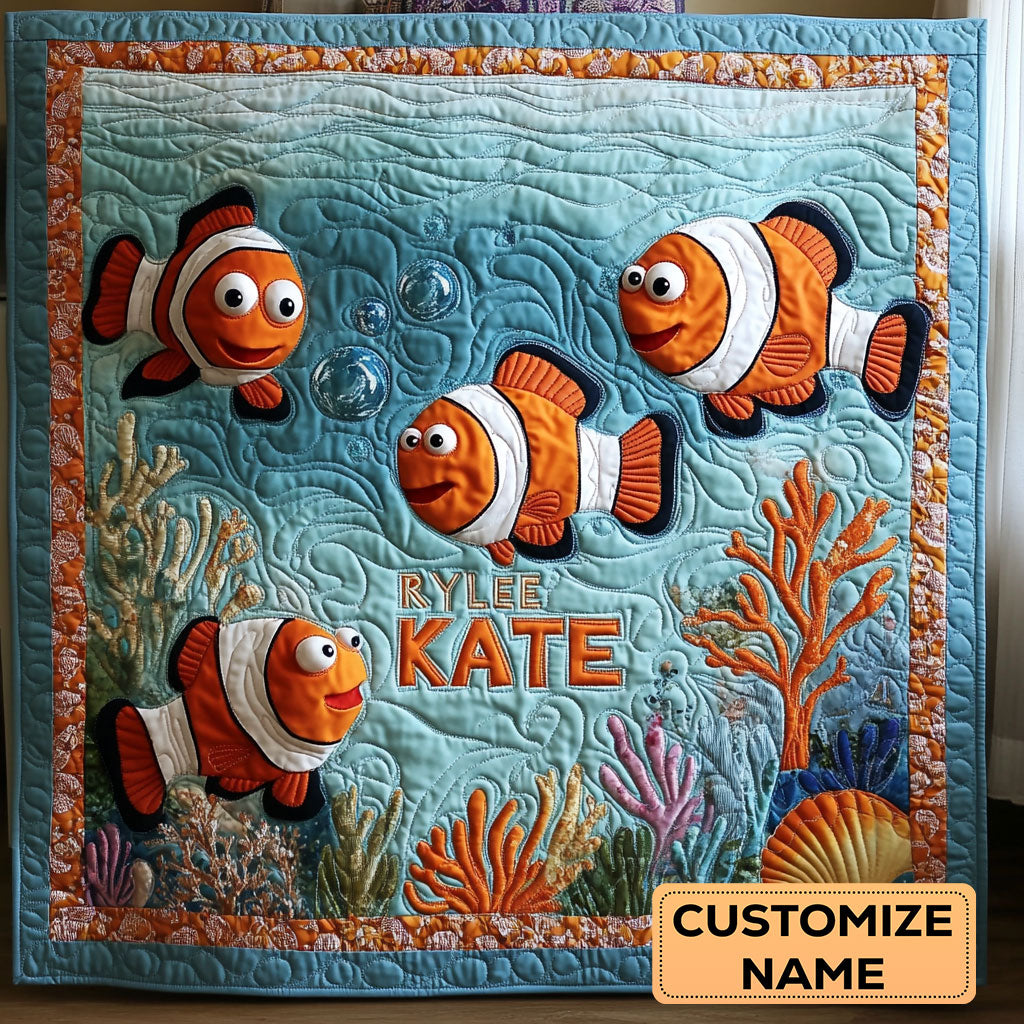 Funny Fish WY2807023CL Personalized Baby Quilt