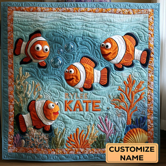 Funny Fish WY2807023CL Personalized Baby Quilt