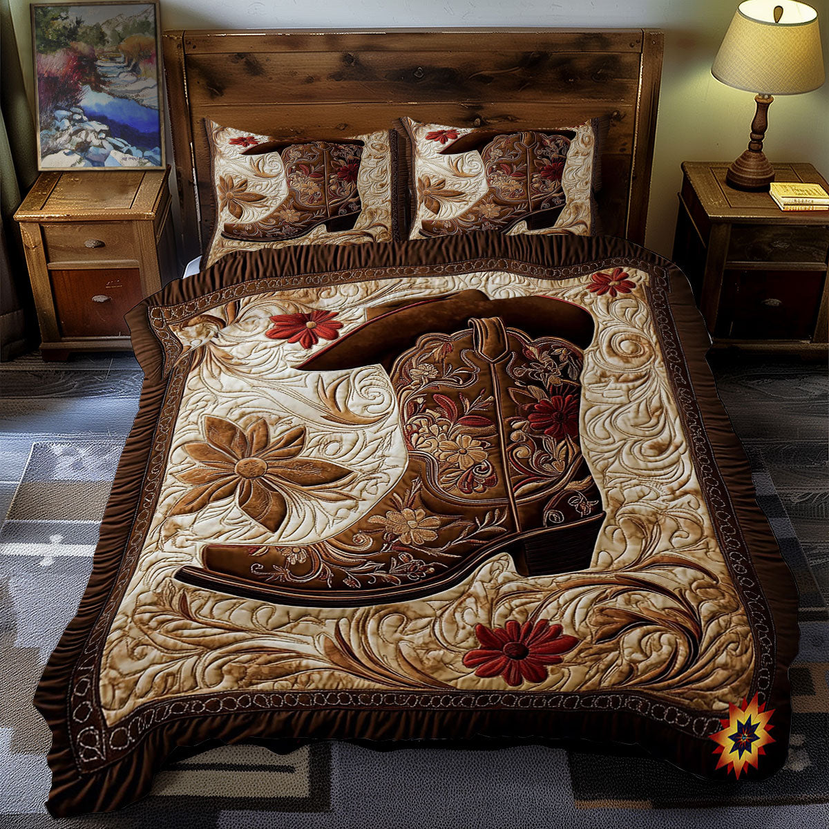 Brown Cowboy WY2012003CL Duvet Cover Set